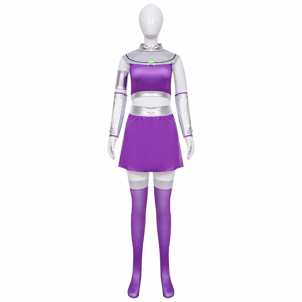 Starfire Superhero Jumpsuit Zentai Bodysuit Halloween Anime Cosplay Costume Sexy Women Carnival Party Outfits Top Skirt Cloak