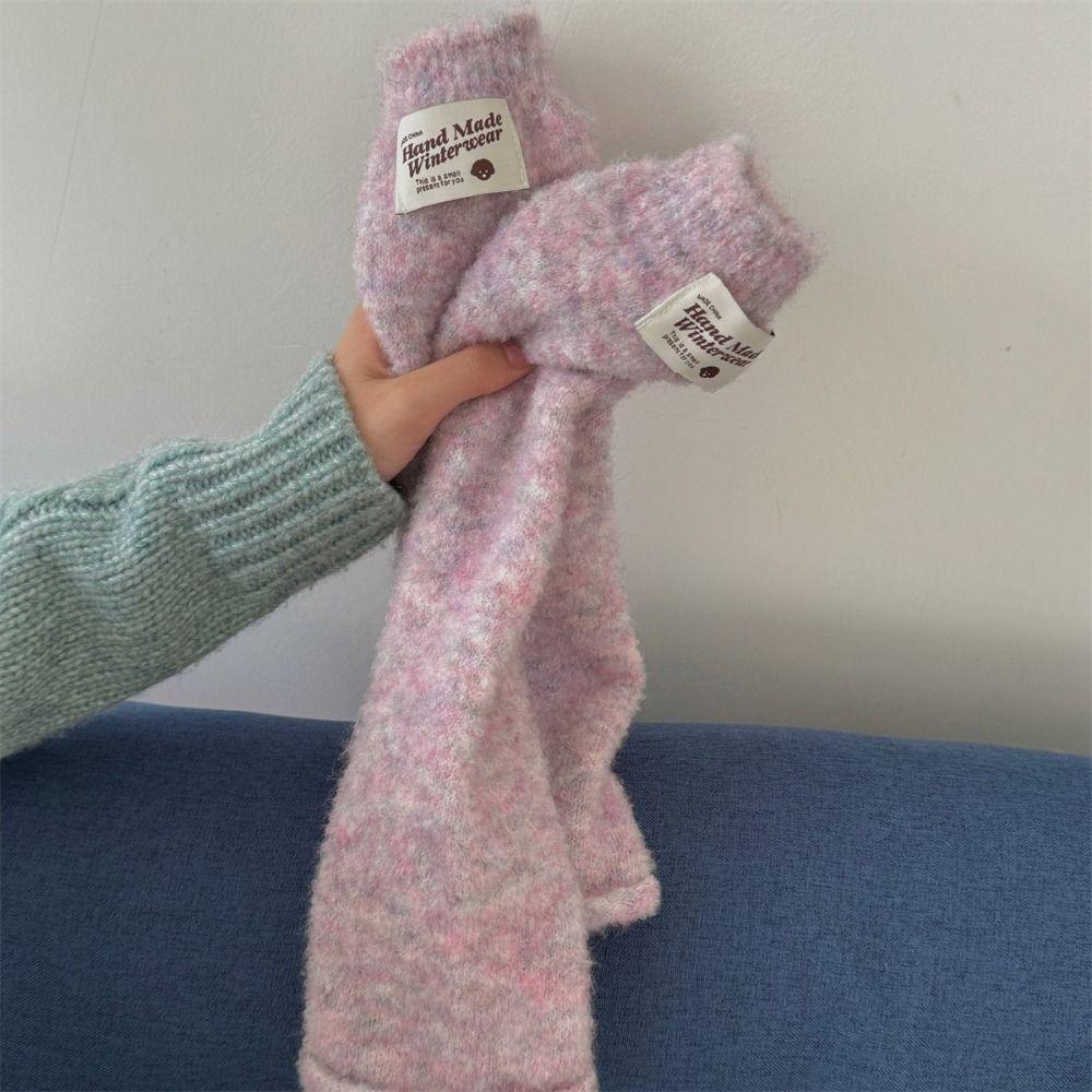 Vinter Strikket Y2k Leggvarmere Myk Leggvarmer Dame Mote Plysj Strømper Jenter