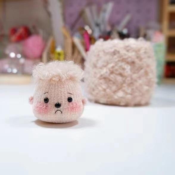 Hand-Knitted Wool Loop Yarn for Doll Hair, DIY Projects, and Scarf/Hat Knitting