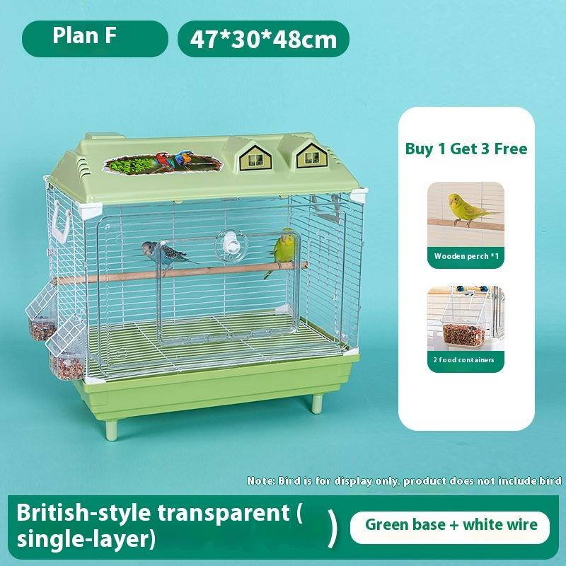 

Clear Acrylic Bird Cage Large Parrot Villa for Budgie Cockatiel Lovebird Finch Landscape Transparent Viewing Cage