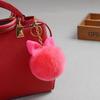 New Fluffy Keychain Pompom Rabbit Ear Toys Plush Rabbit Key Chain Fur Woman Bag Charms Keyring Car Pendant Holder Jewelry