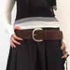 Women Luxury Design Suede Leather Wide Belt Casual Versatile Business Waist Strap Trendy Pin Buckle Waistband