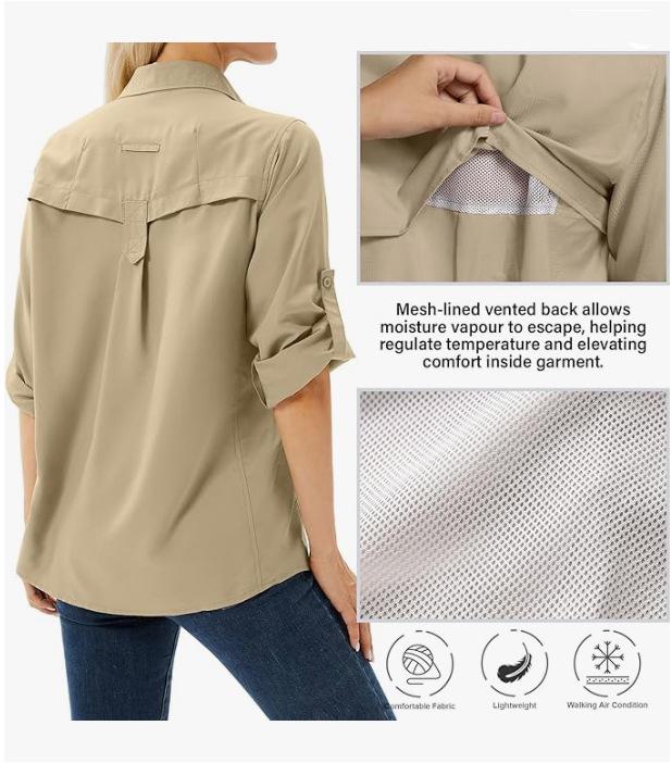 Women's Quick-Dry UV Protection Multi-Pocket Outdoor Stretch Shirt
