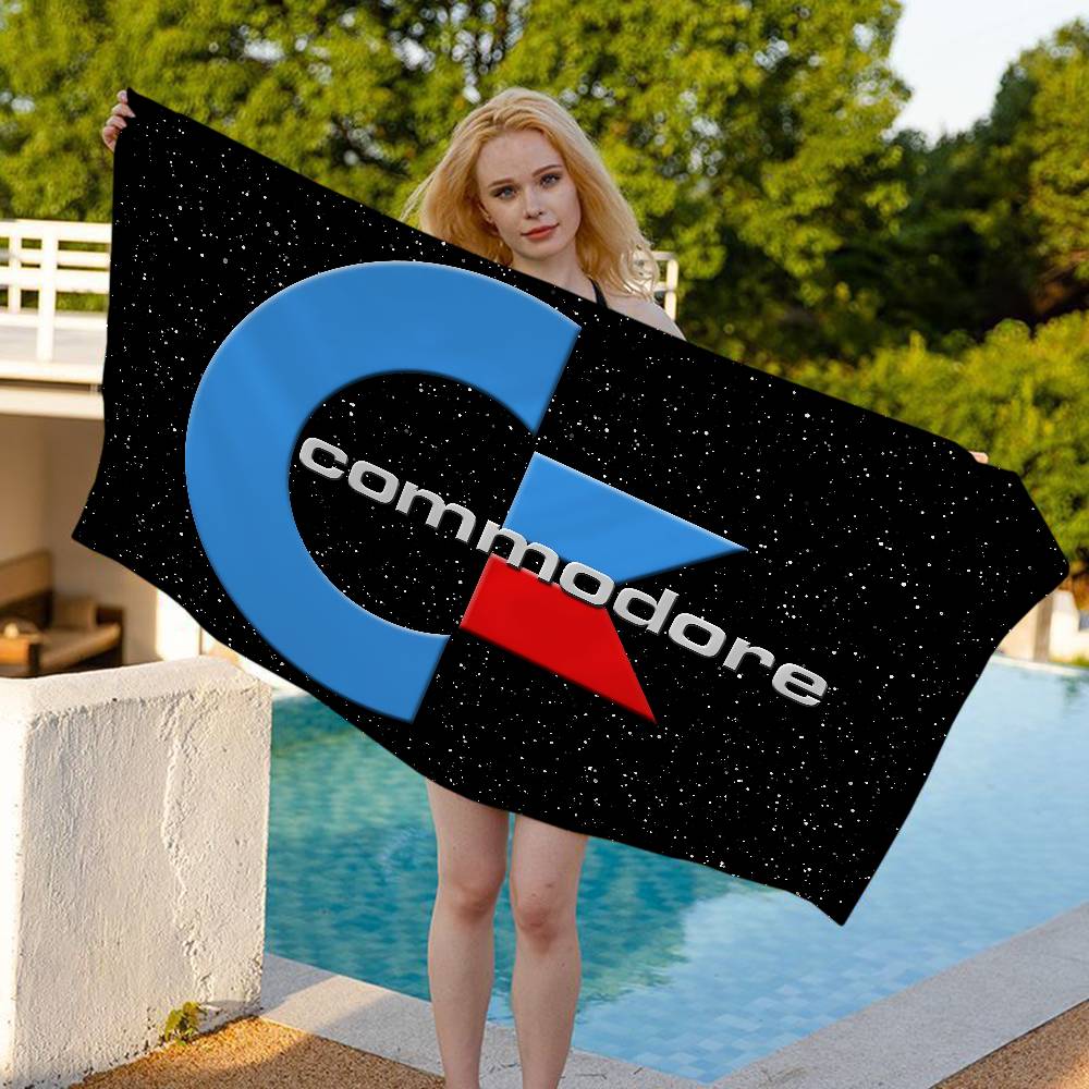 C-Commodore 64 Logo Beach Towel Colorful Bath Towels For Girl Microfiber Quick Dry Custom Sand Free Beach Yoga Spa Gym Pool