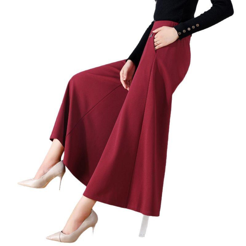 Plus Size High Waist Wide Leg Skirt Pants for Women - Summer Casual Nine-Point Fashion