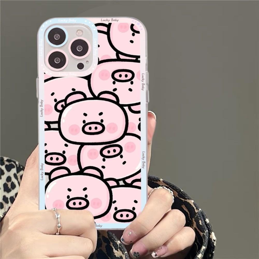 Cute Cartoon Pig Phone Case For Samsung S 20 S 21 S 22 S 23 Lite Plus Ultra Mobile Cover