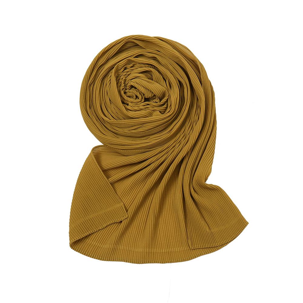 New Autumn Chiffon Wrinkles Scarf For Women Lady Solid Color Thin Scarves Soft Shawl Foulard Viscose Spring Female Wrap Shawls