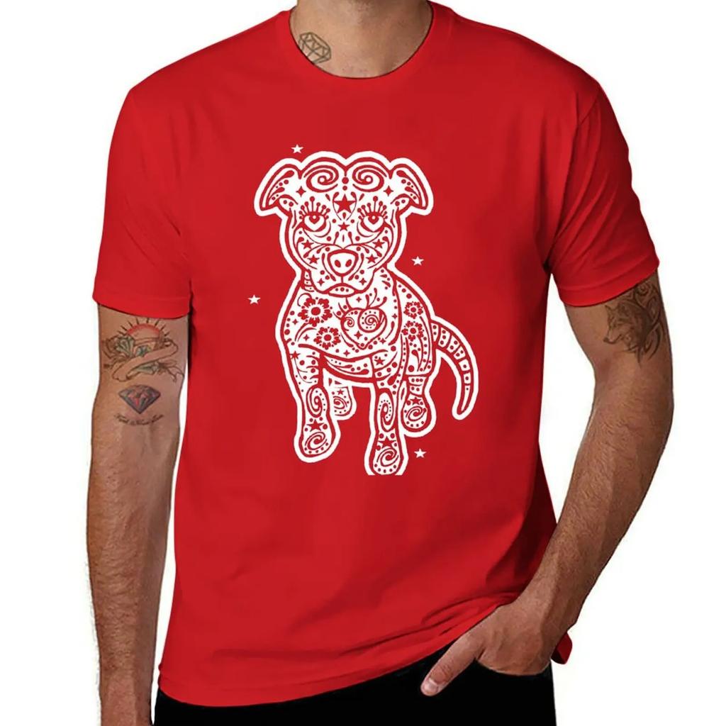 Pitbull Sugar Skull T-Shirt custom t shirt aesthetic clothes cute clothes shirts graphic tees mens fashion