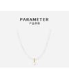 Minimalist Pearl Choker Necklace Women Handmade 3mm/4mm Warm White Imitation Chain Adjustable Length 385cm Or 405cm