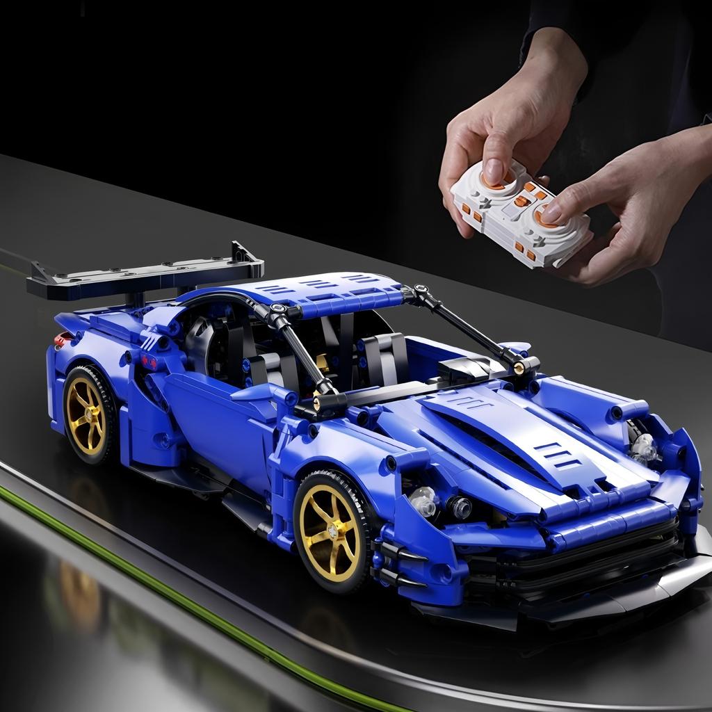 Macchina sportiva con blocchi da costruzione 1:14 Macchina telecomandata giocattolo, giocattolo da costruzione regalo di compleanno, modello auto sportiva, regalo fai-da-te per bambini