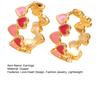Oil Dripping Love Heart Earrings Hypoallergenic Golden Hollow Heart Hoop Earrings Lightweight Women Girls Earrings Fashion Jewelry