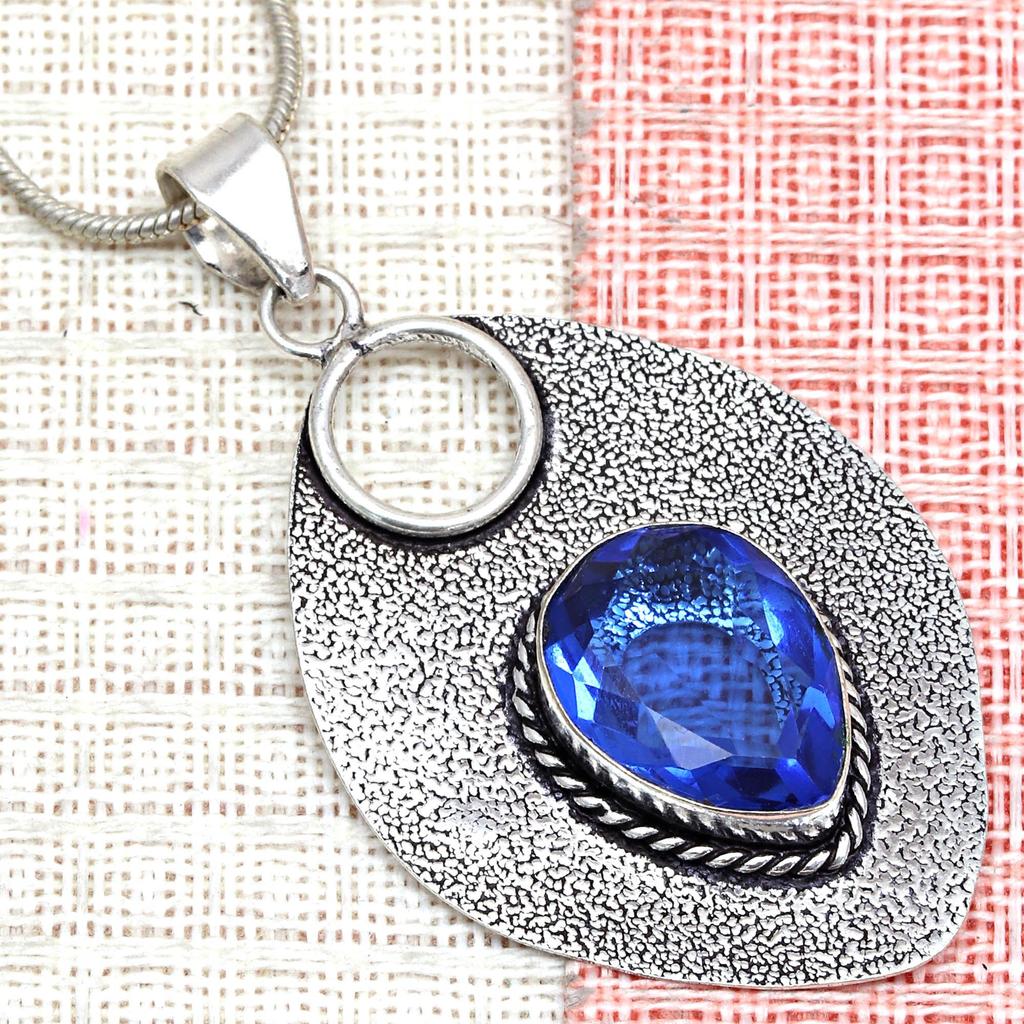 Tanzanite Set Jewelry Quartz  Gemstone Pendant 18-20'' Necklace