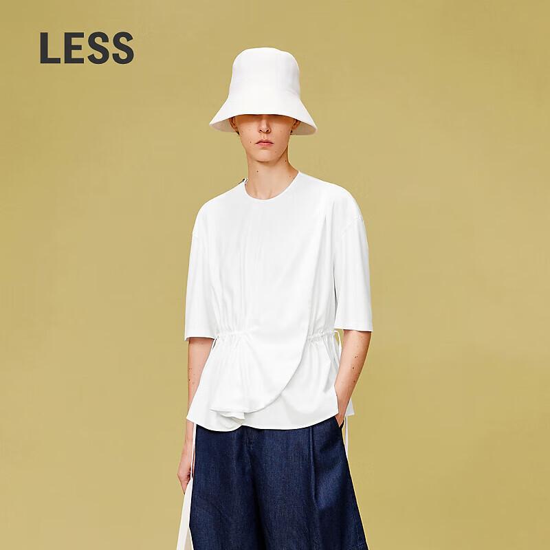LESS 2024 Summer Cotton Silk Pleated Shirt M