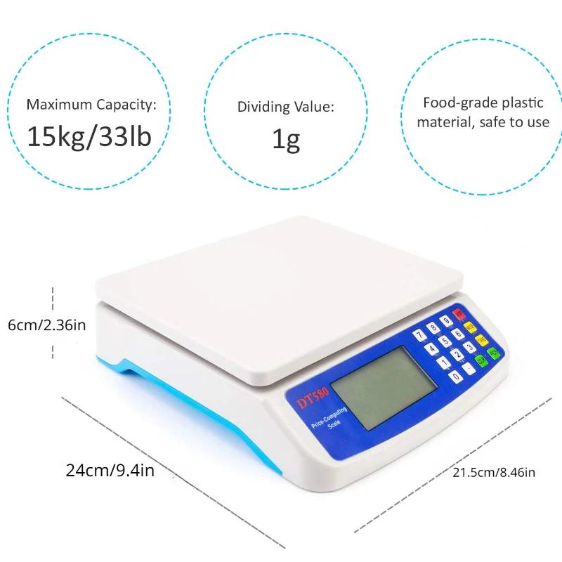 Electronic Scale Electronic Kitchen Scale 30KG / 1G Precision LCD Digital Scale Electronic Balance Weight Scale Plastic Weight