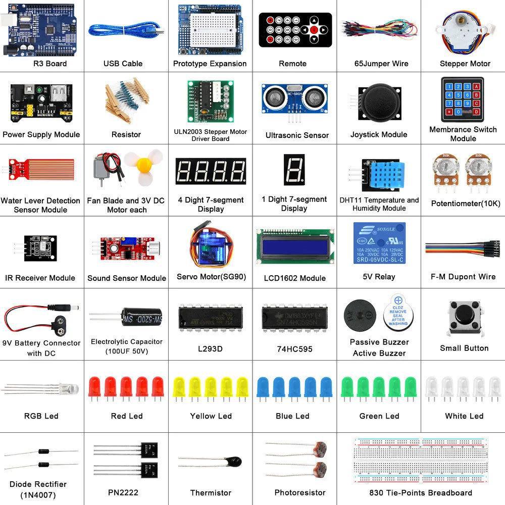 Beginner Kit for UNO R3: Official Version Upgrade, Arduino-Compatible