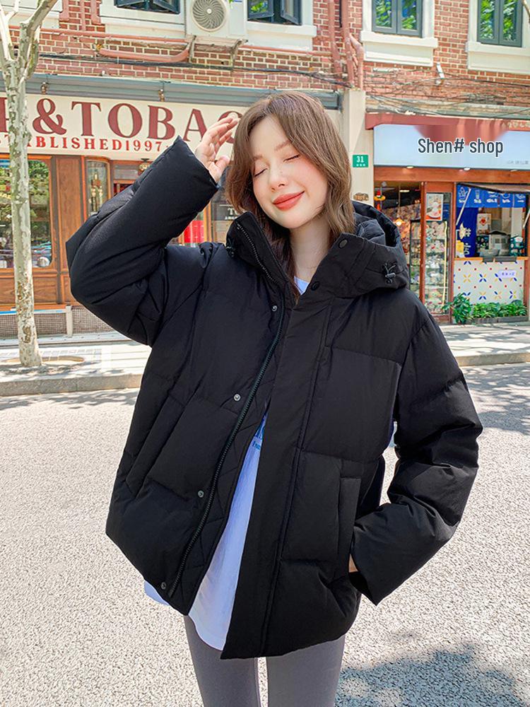 

Женский пуховик MM Mingmo маленького размера свободного кроя - Зима 2025 Small чёрный