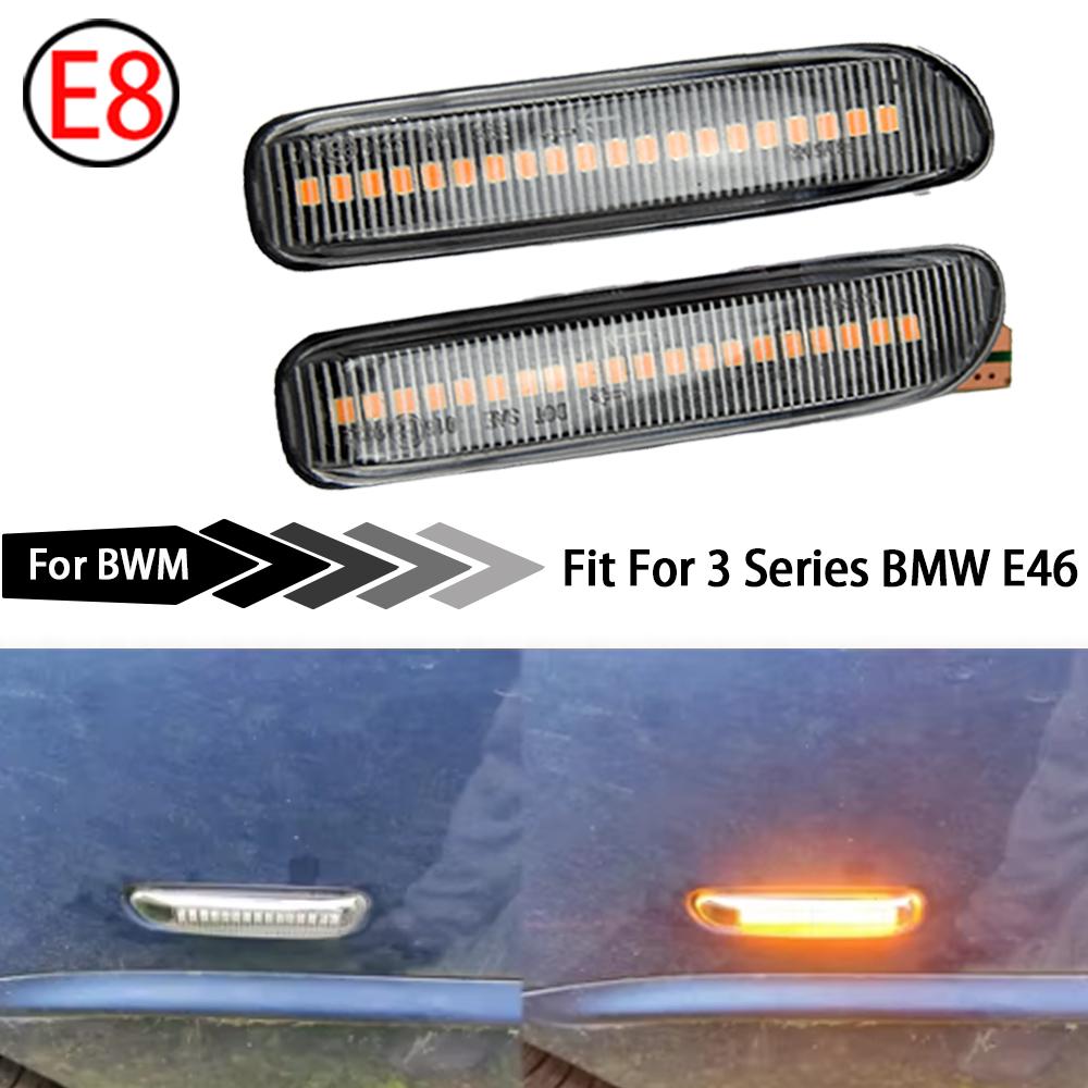For BMW E46 3 Series Limousine Coupe Compact Cabriolet Touring LED Car Turn Signal Side Marker Flowing Dynamic Blinker Light