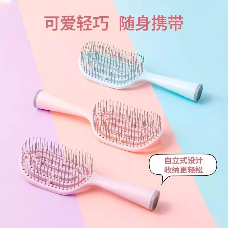 1Pcs Mini Massage Comb Hollow Out Hair Brush Scalp Massage Combs Hair Styling Detangler Fast Blow Drying Detangling Tool
