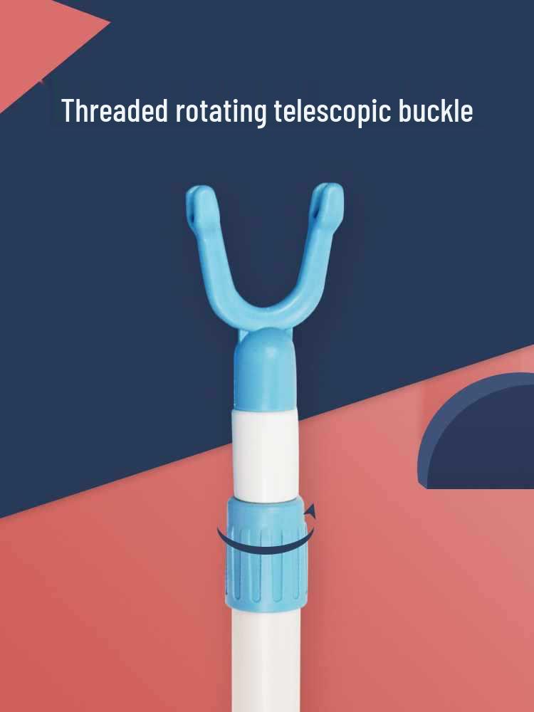 Child Retractable Clothes Drying Pole - Plastic Household Hanger and Rack