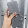 2pcs/Set Rimless Anti-blue Light Glasses For Women Men Fashion Designer Blue Light Blocking Computer Goggle Office Accessory