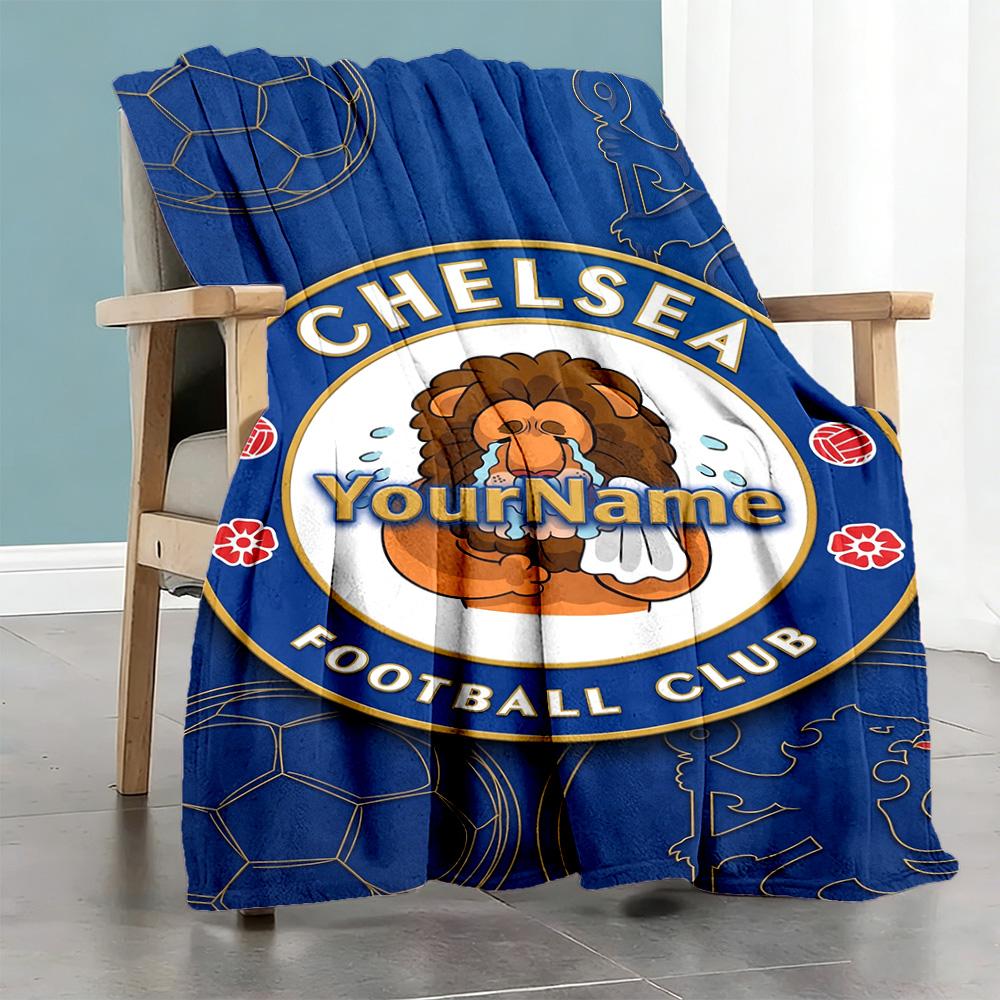 Chelsea Personalized Text Blanket Throw Personalized Blanket Ultra-Soft Perfect for Livingroom Picnics Chair Bed All-Season Use
