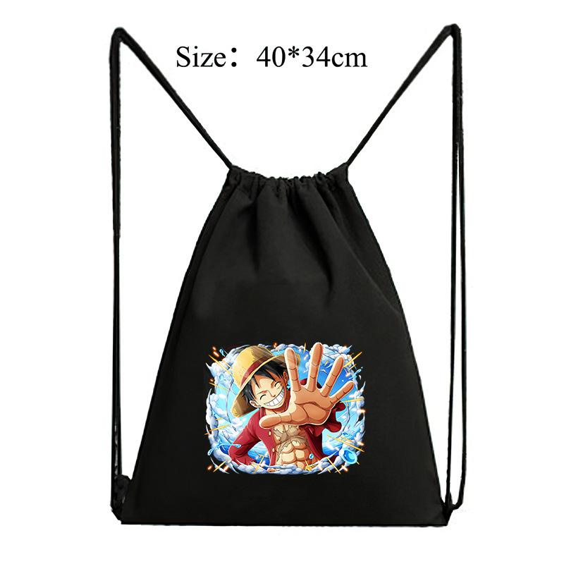 

One Piece drawstring portable canvas backpack 7522