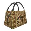 Egyptian Cat Goddess Bastet Insulated Lunch Bags for Outdoor Picnic Ancient Egypt Symbol Waterproof Thermal Cooler Lunch Box