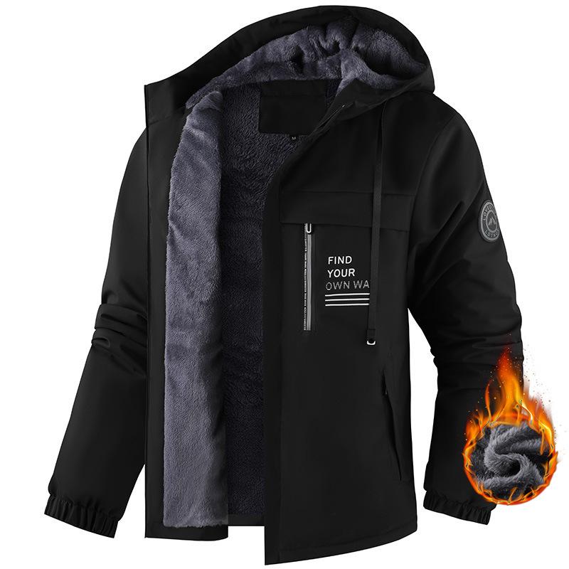Veste à capuche tendance Automne/Hiver en Coton, Doublée Velours, Épaisse pour la Chaleur - Manteau Décontracté pour Couples