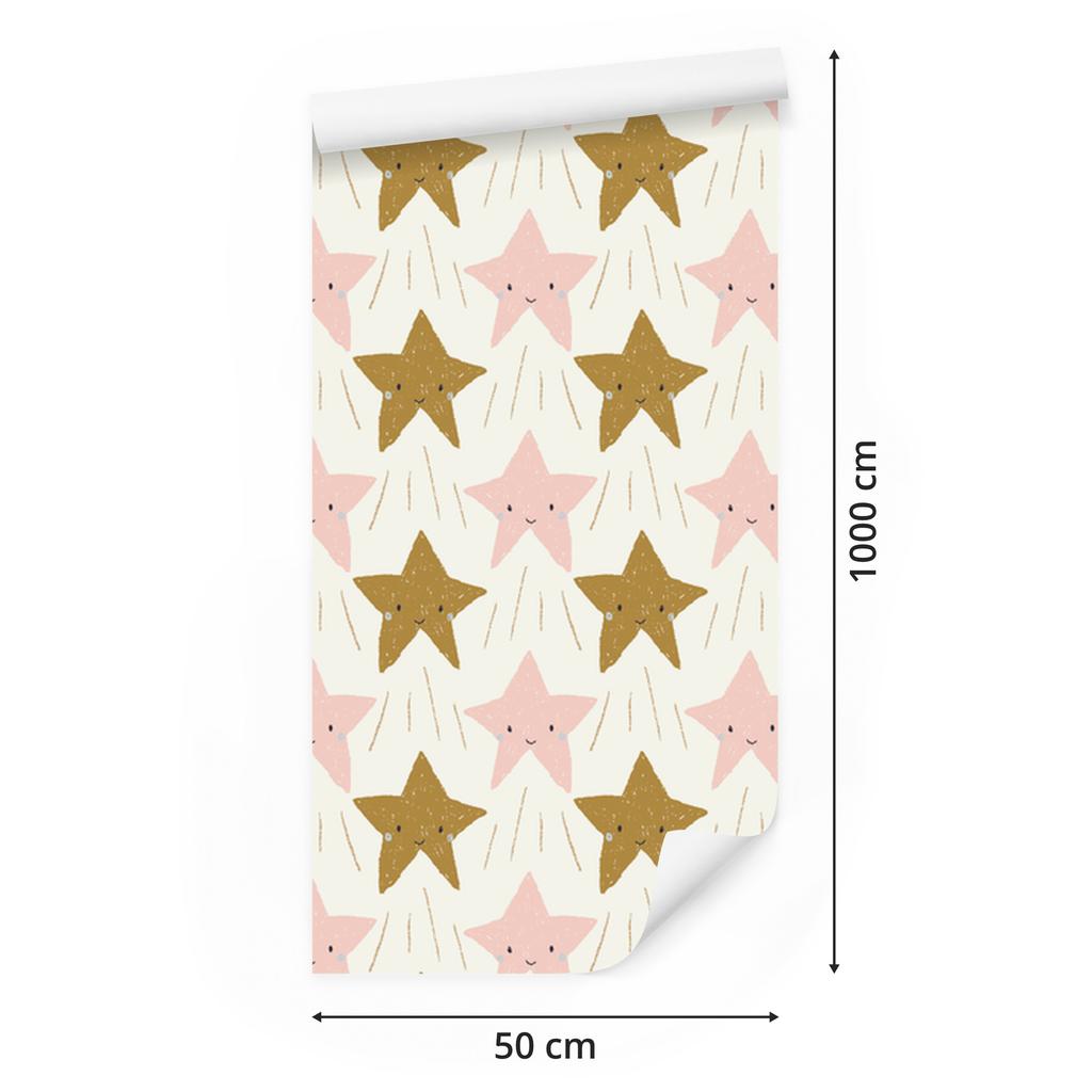 Nice Smiling Stars Wallpaper for Living Room and Bedroom 50x1000