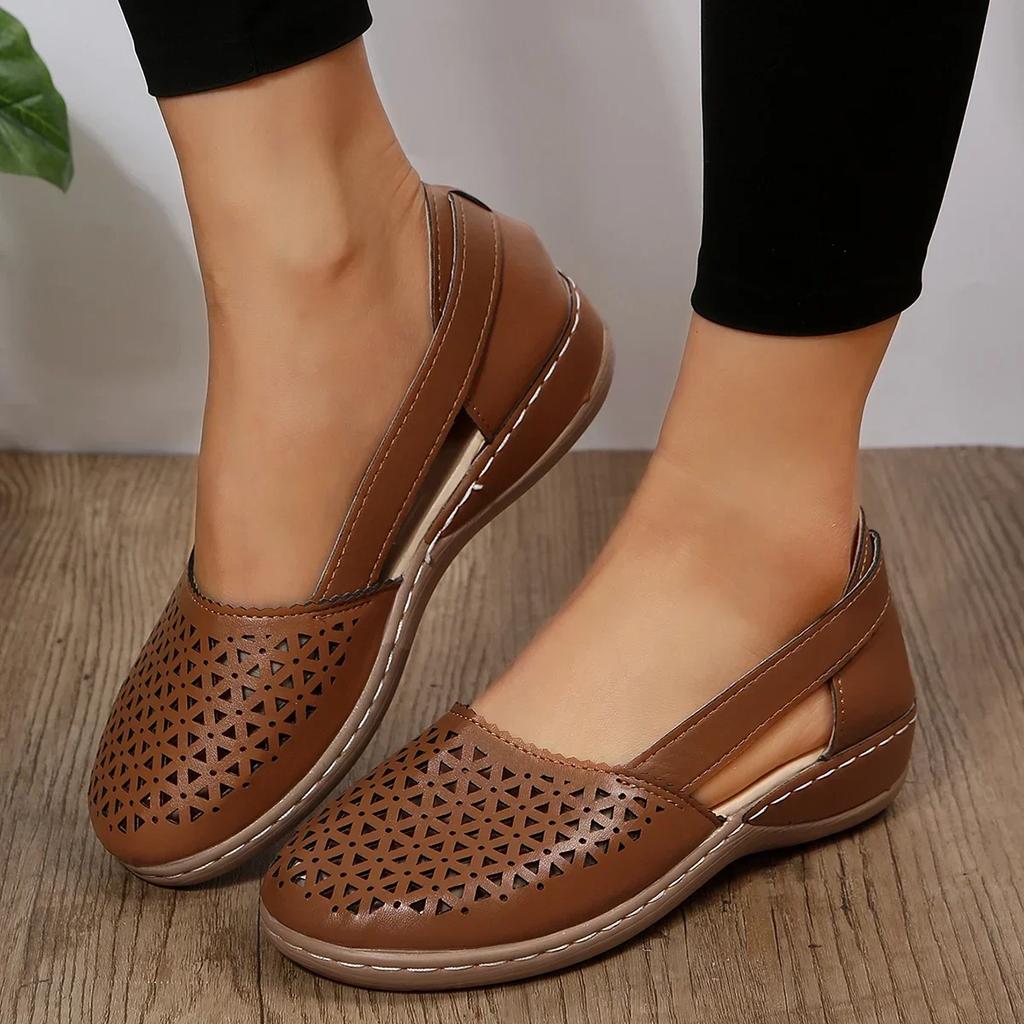 Fashion 2025 New Women Wedges Sandals Hollow Out Vintage Woman Shoes Slip on Casual Sewing Ladies Sandal Female Summer Zapatos Muje