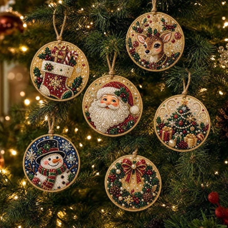 Cute Styling DIY Pearl Diamond Painting Kit DIY Christmas Wooden Outfit