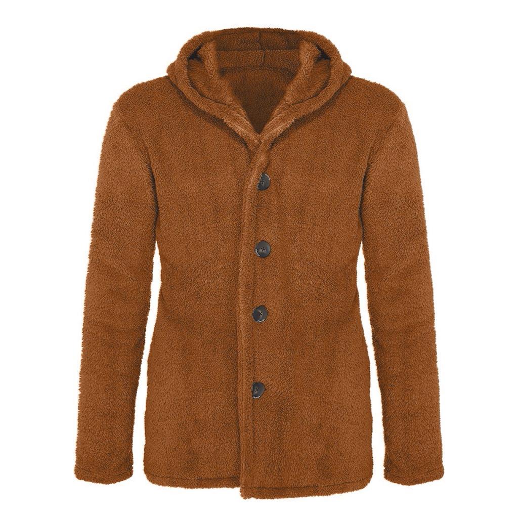 Herren Herbst Winter neue Kapuze reine Farbe lose lässige Plüschjacke