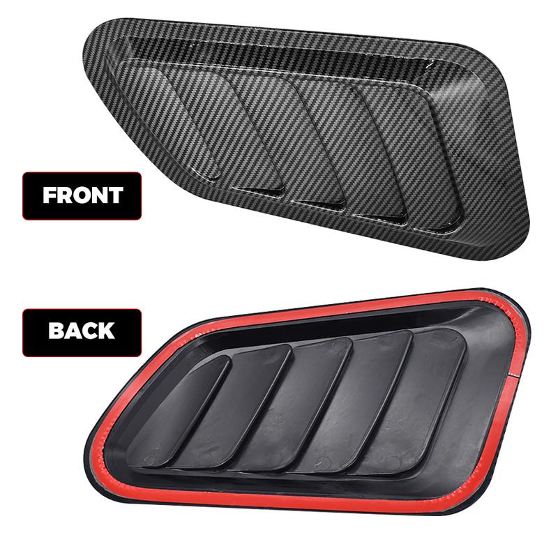 For Dodge Ram Carbon Fiber Racing Front Car Hood Air Flow Vent Decor Trim 2Pcs