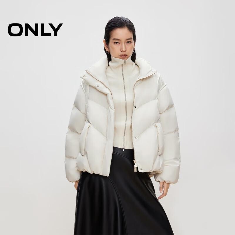 

ONLY Women s 90% White Duck Down Windproof Cuffed Hem Jacket XS