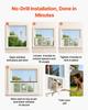 Cat Door for Window, Adjustable to Fit Window Width 787-914 mm, 4 Secure Lock Modes, Aluminum Frame and High-Transparency Glass, Magnetic Closure,