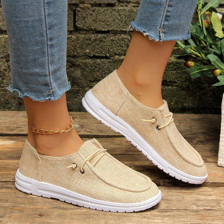 Women's Large Size Casual Loafers - 2024 Spring/Autumn, European & American Style, Flat-Bottom, Low-Top