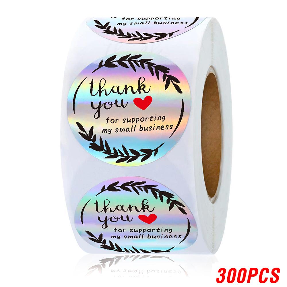 100-500Pcs High-Quality Rainbow High-Quality Laser High-Quality Thank High-Quality You High-Quality Stickers 1Inch High-Quality Small High-Quality