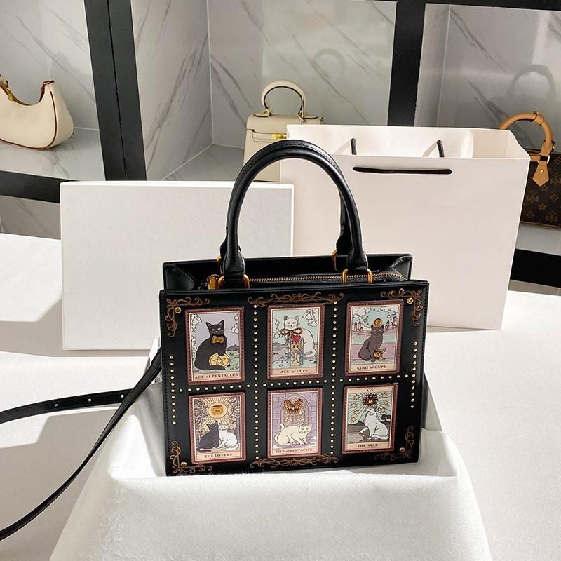 

Cat Fairy Portable Tote Bag Fashionable All-matching Women s Cross-body One-shoulder чорний