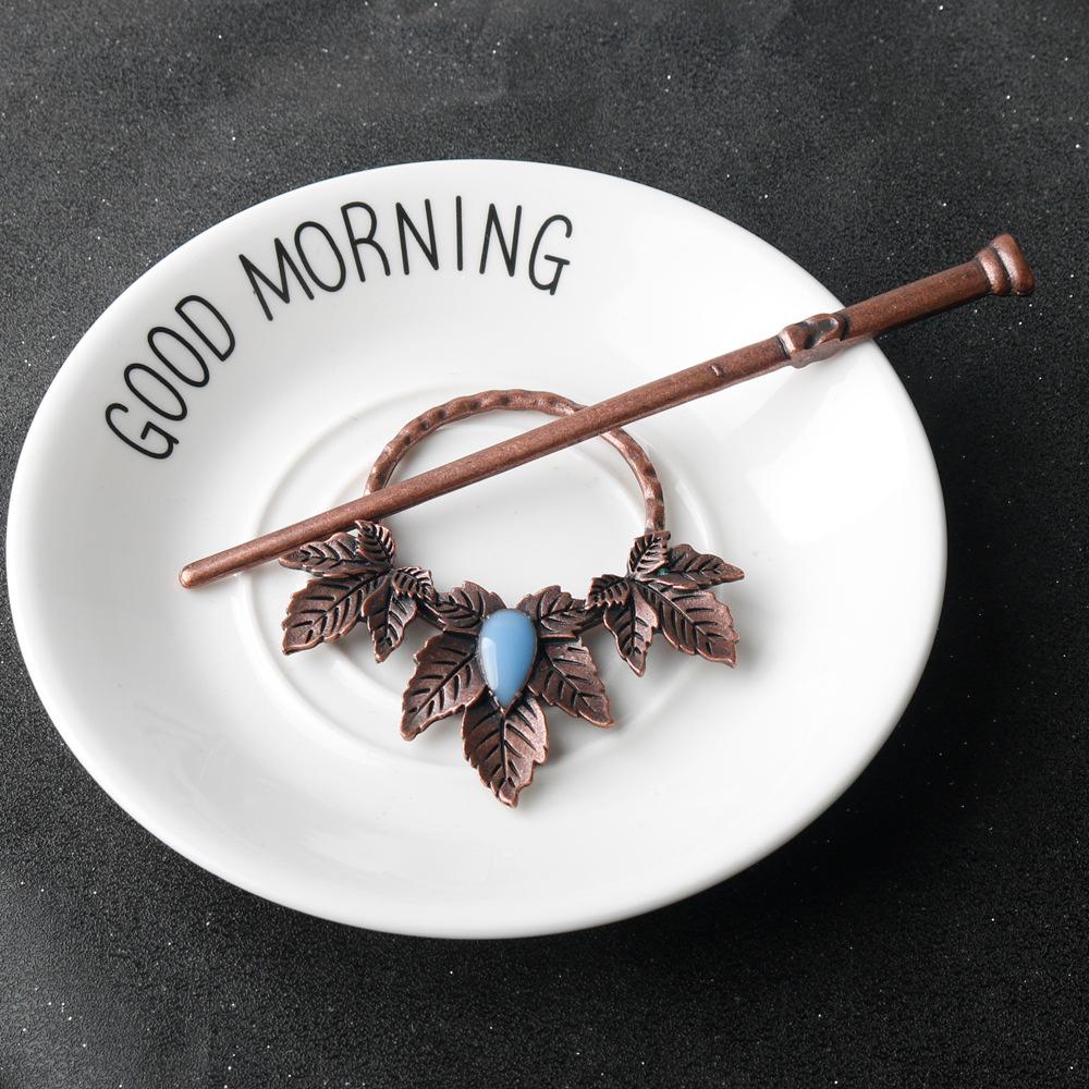 

Vintage Maple Leaf Hair Clip, Hair Accessories, Movie And Party COS Accessories One Size коричневый