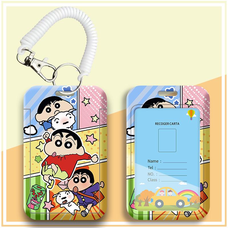 Crayon Shin-chan Cartoon Student Lanyard ID Badge Holder for Campus Use