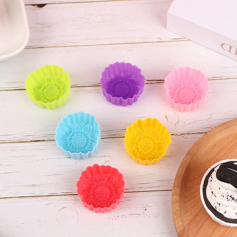 6ks 5cm slunečnicová forma na pudink Forma na muffiny, silikonové formy Příslušenství