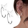 1 Pair Women Earrings Butterfly Design Circle Shape Earrings Open-Type Easy Wear