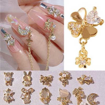 Charms Manicure Tools Nail Rhinestones Nail Art Decorations Nail Art Jewelry Crystal Pendant Chain