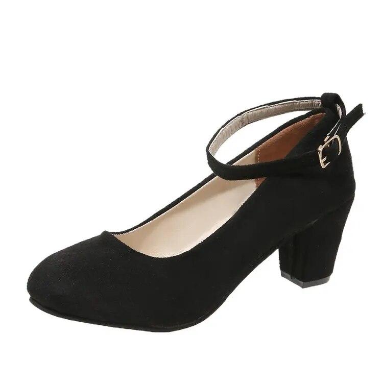 

Пикантные бежевые туфли-лодочки на высоком каблуке с ремешком на щиколотке, осенние туфли-лодочки из флока с круглым носком, женская летняя обувь, женские модные туфли-лодочки на мелкой подошве, большой размер 42 40 чёрный