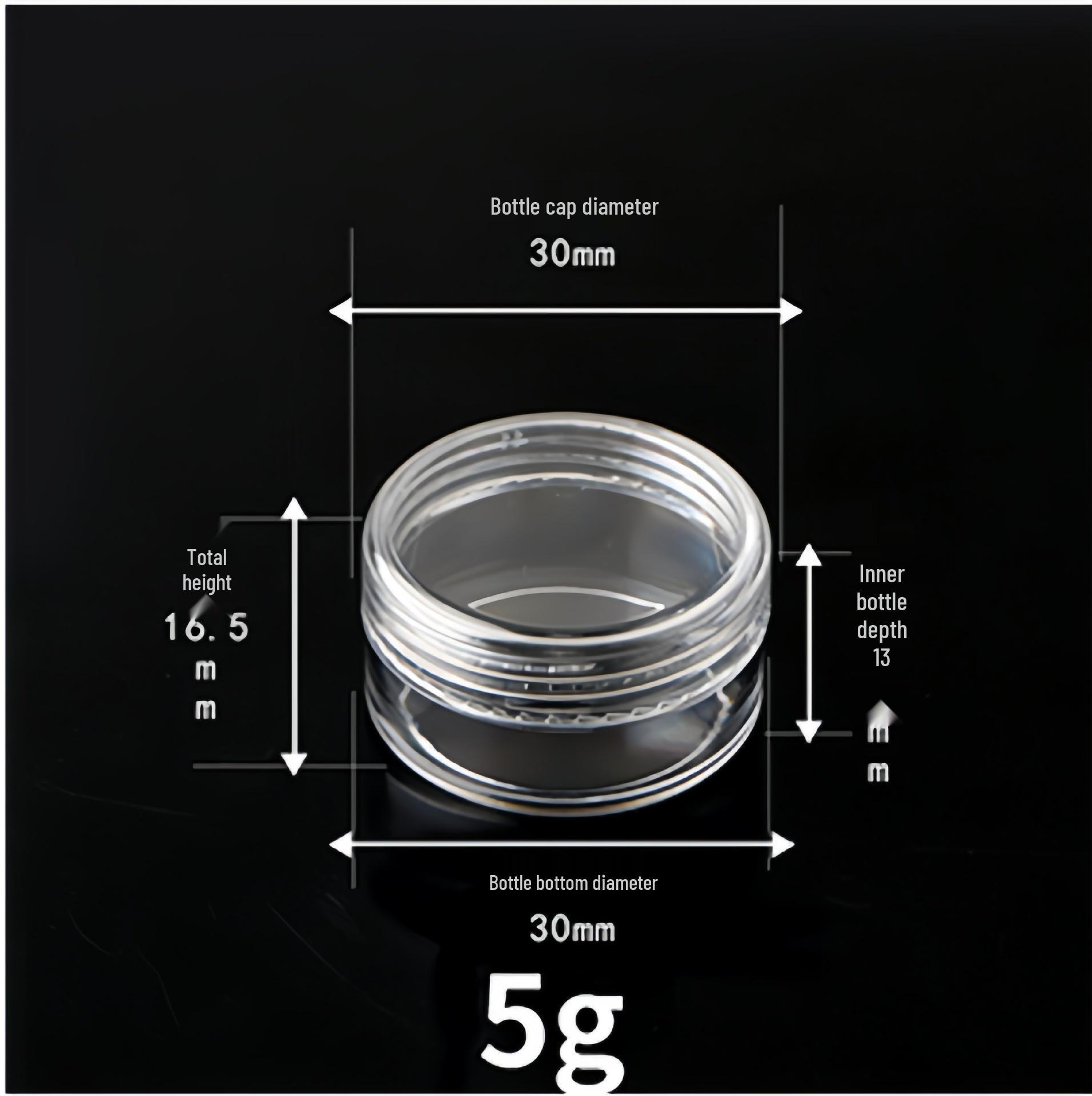 

Plastic Cream Jar Container - 3g to 20g - for Face Cream, Eyeshadow, Travel, and Cosmetic Samples