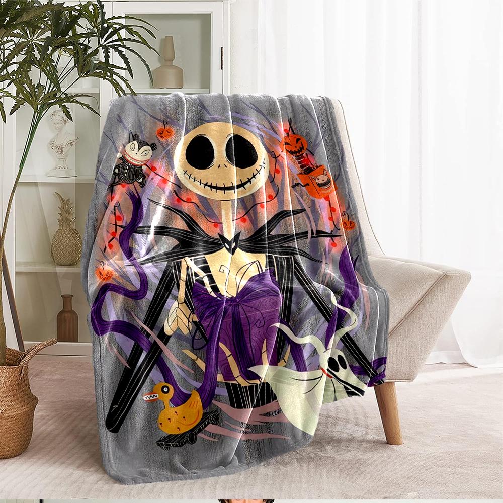 The Nightmare Before Christmas Theme Printed Blanket - Perfect for Couch, Bed, Travel & Outdoor Use | Machine Washable, Cozy & Durable.