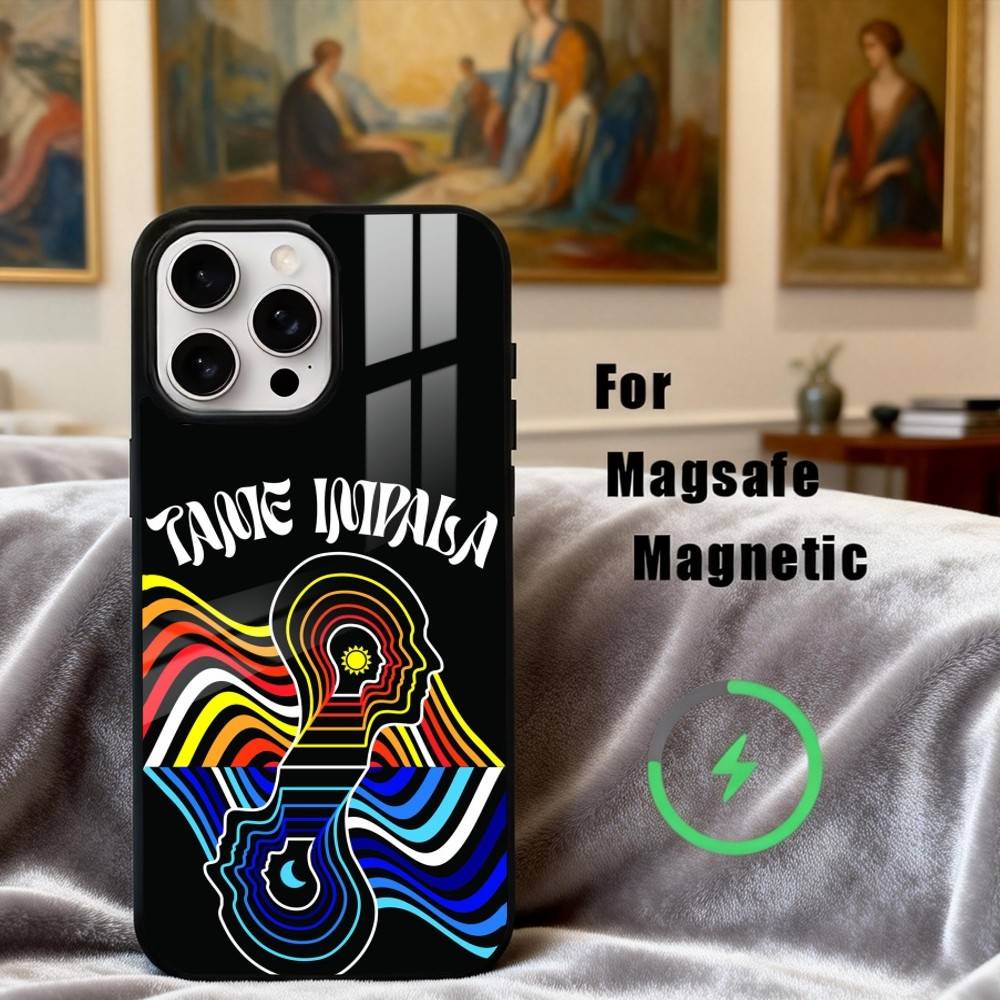 Funda de Teléfono Banda Epiphany Pop T-Tame I-Impala Para iPhone 17,16,15,14,13,12,Plus,Pro,Max para Carga Inalámbrica Magnética Magsafe