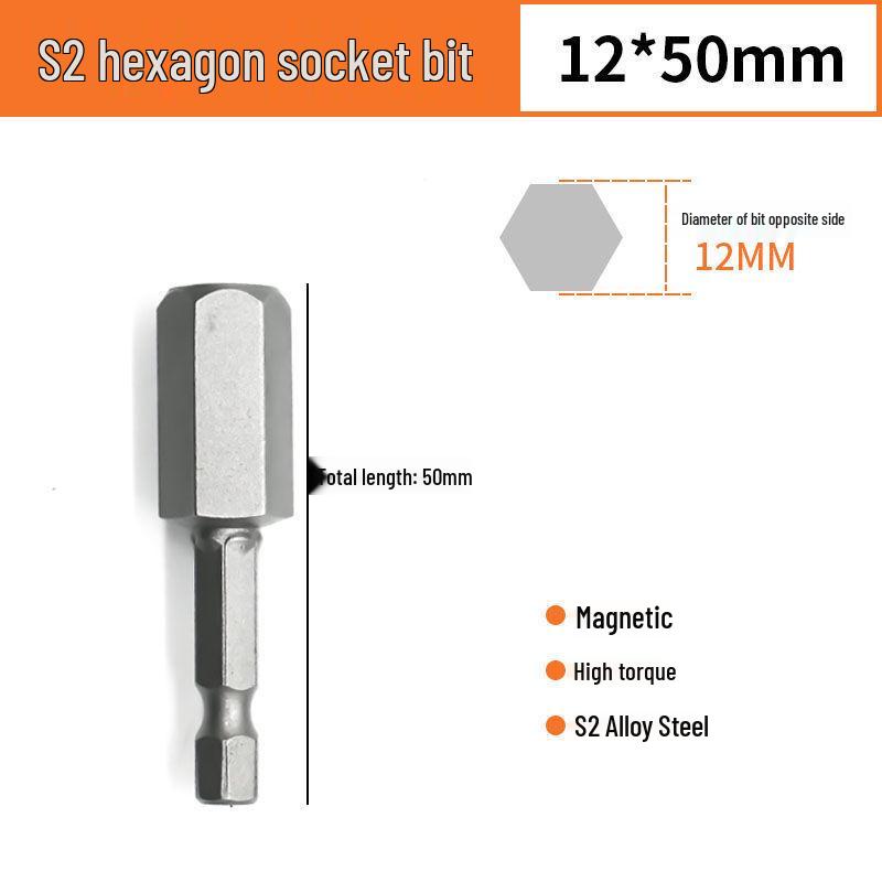 Hex Bit Set for Drills: Super Hard S2 Industrial Extended Screwdriver and Wrench Bits