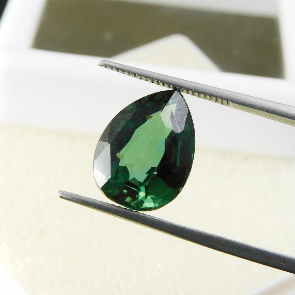 Pear Cut Bluish Green Sapphire 6.70 Ct Natural Loose Gemstone CERTIFIED
