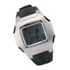 Soccer Game Referee Watch Digital Sports Wrist Watch Stopwatch Timer Alarm Stainless Steel Silver Case Black Rubber